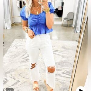 NWT White Flare Pants